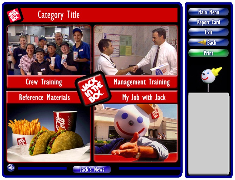 Jack In The Box Touchscreen Training Interface