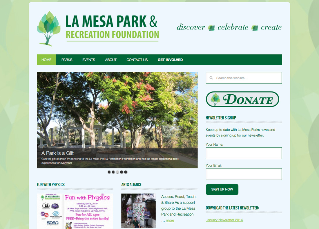 La Mesa Parks & Rec Website